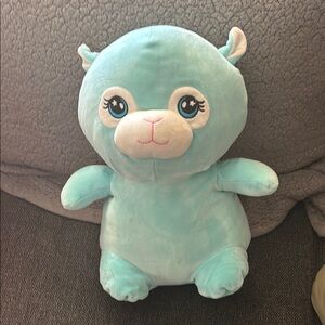 Blue Plush Stuffed Animal with Embroidered Eyes